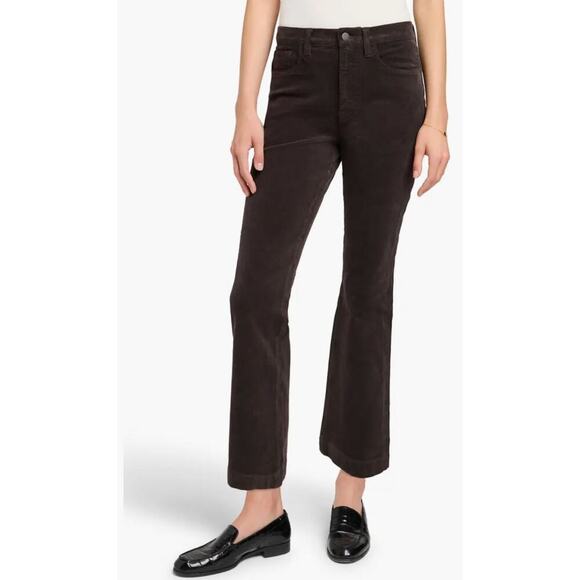 Faherty High Waist Ankle Flare Leg Corduroy Pants Women’s 26 Expresso Brown 90s - Picture 1 of 8